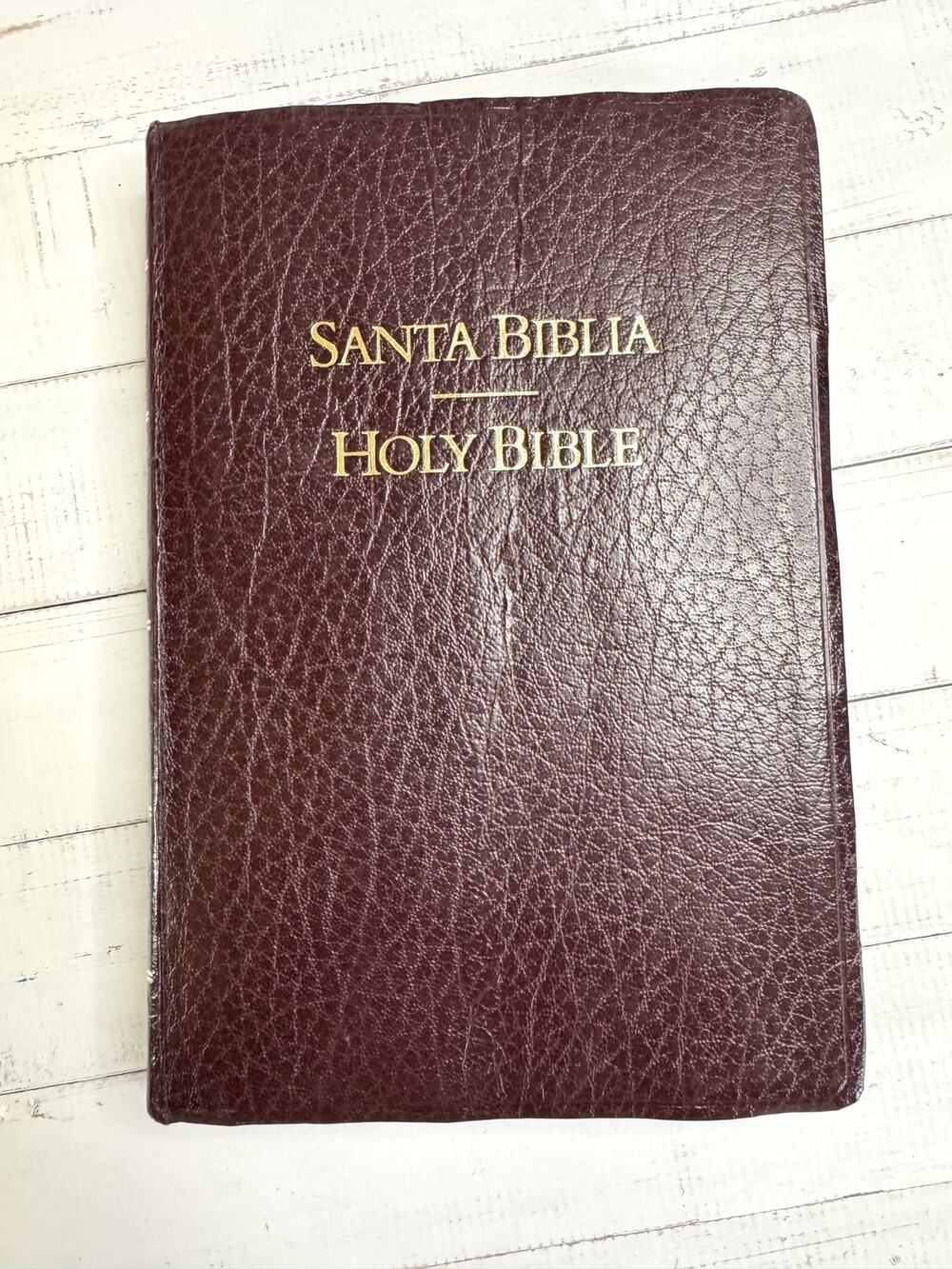 Santa Biblia Holy Bible 1988 Burgundy Bonded Leather RVR 1960/KJV Tabbed READ